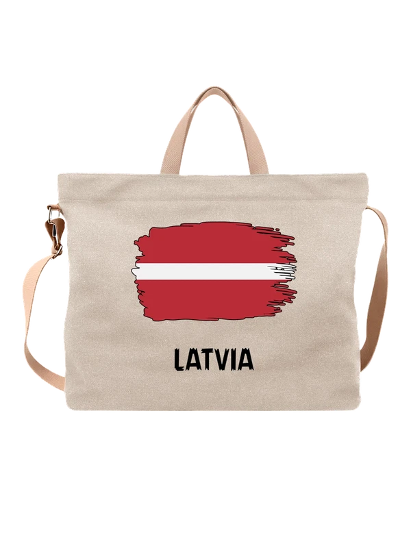 Сумка с флагом Латвия Latvia — Белая, фото 1