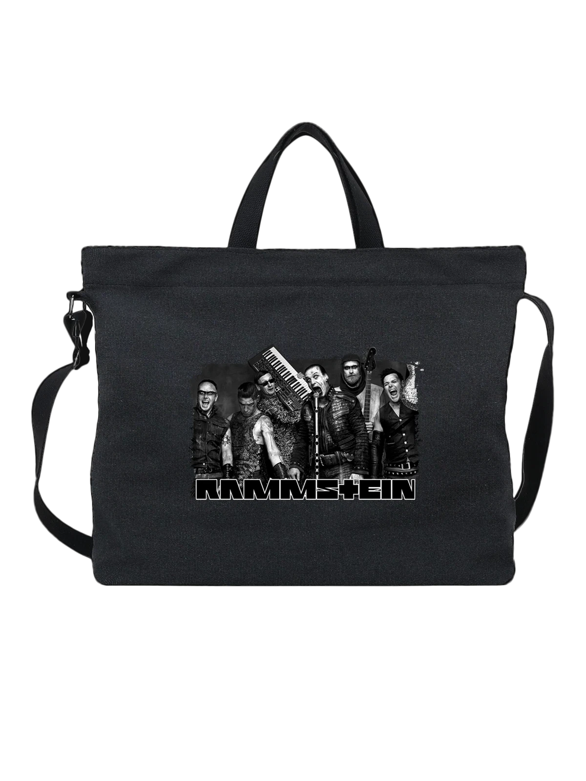 Сумка Rammstein Раммштайн чёрная с принтом — гитарная музыка — Чёрная, фото 1