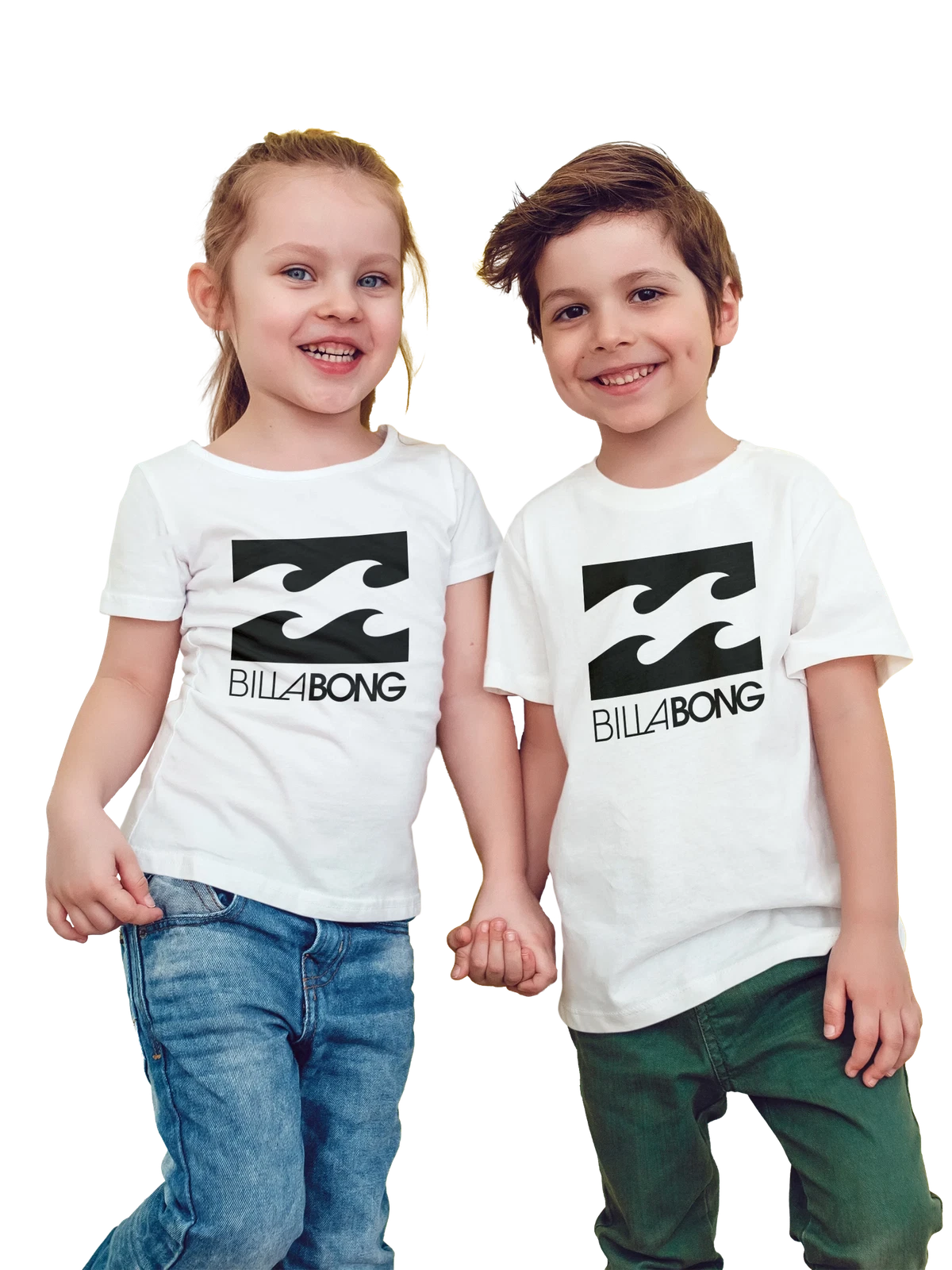 Футболка детская Billabong белая с принтом — серфбординг и пляж — Белая, фото 1
