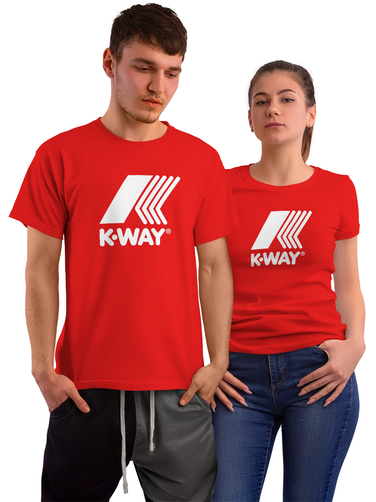 Футболка K-Way красная с принтом — ветровки и дождевики — Красная, фото 1
