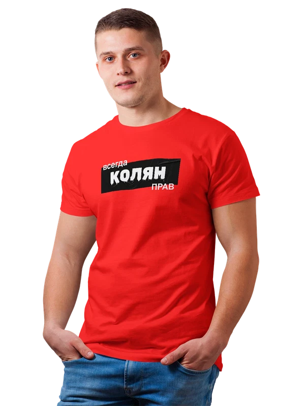 Футболка имя Николай Коля — Красная, фото 1