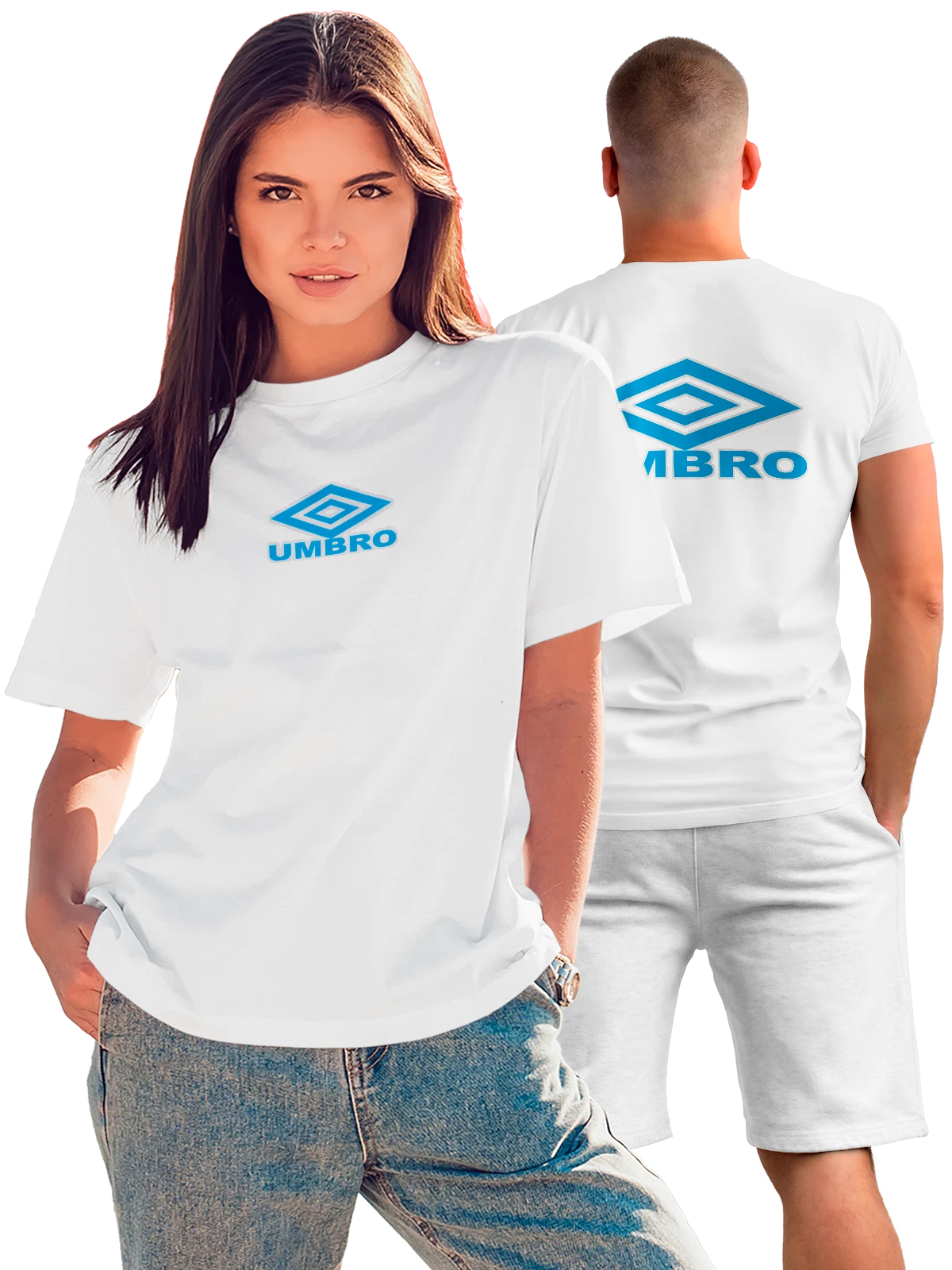 Футболка Umbro белая с принтом на спине — футбольная форма — Белая, фото 1