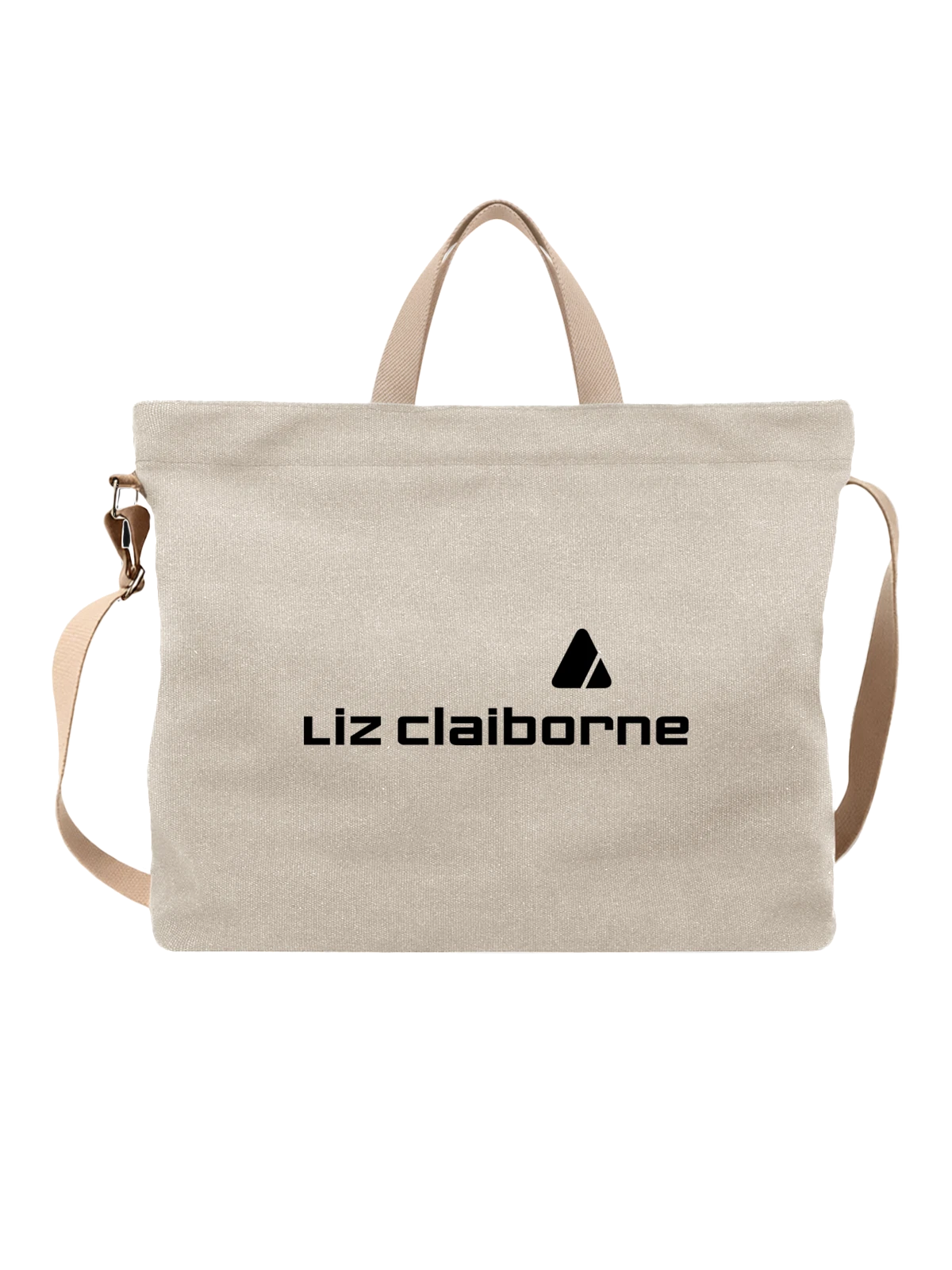 Сумка бежевая с принтом Liz Claiborne — современная айдентика — Бежевая, фото 1