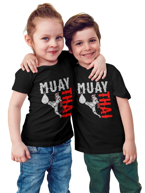 Футболка надпись muay thai — Чёрная, фото 1