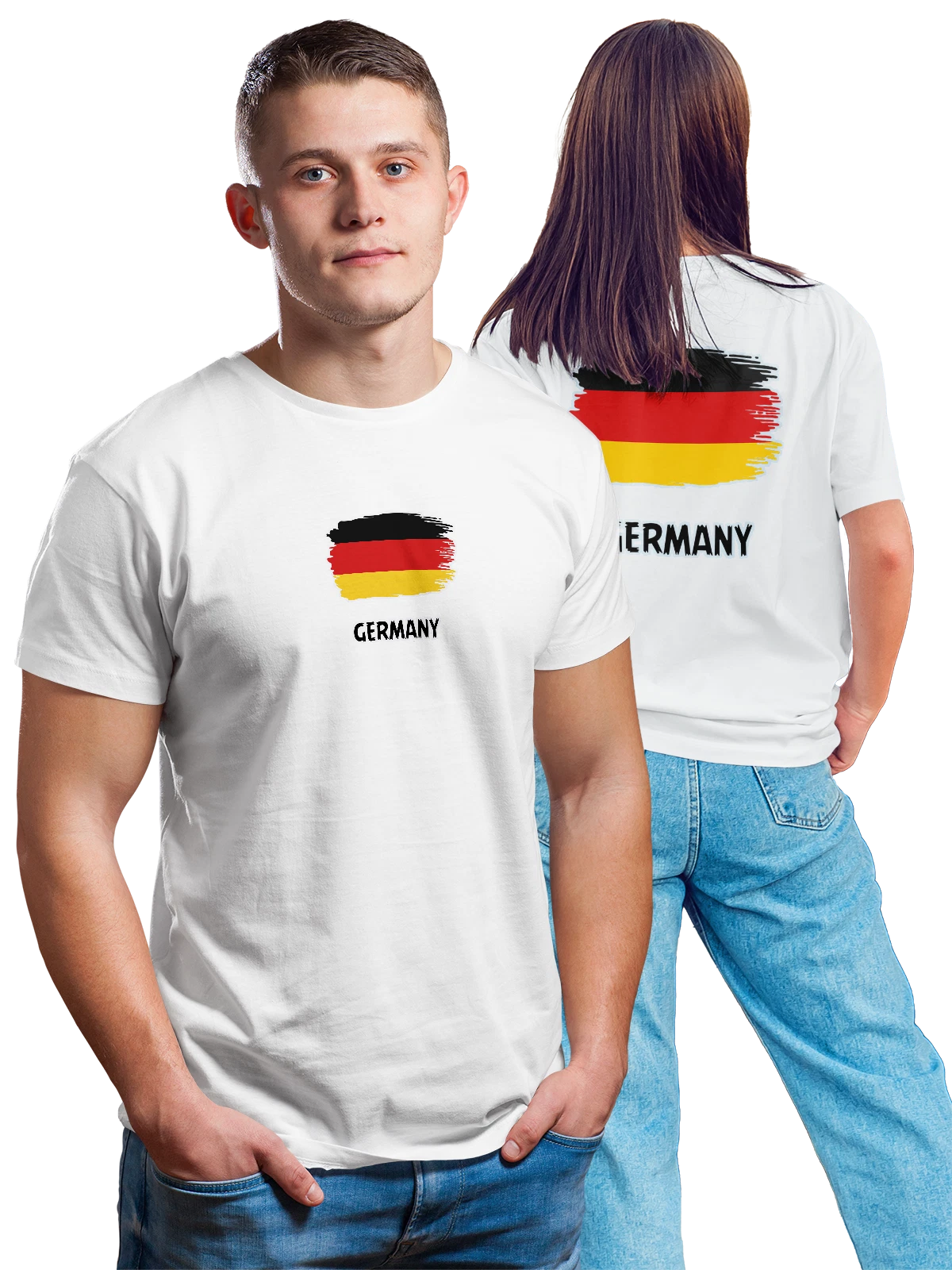 Футболка с флагом Германия Germany белая с принтом на спине — национальная символика — Белая, фото 1