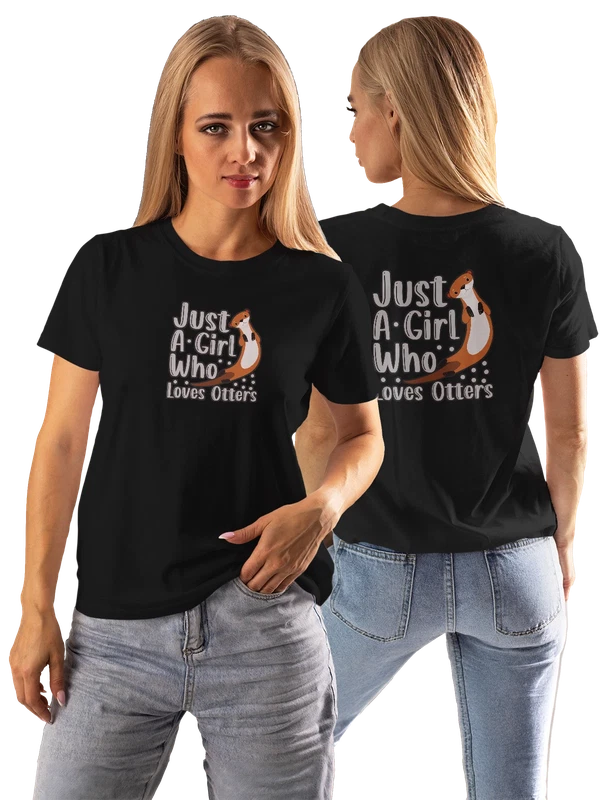 Футболка выдра just a girl — Чёрная, фото 1