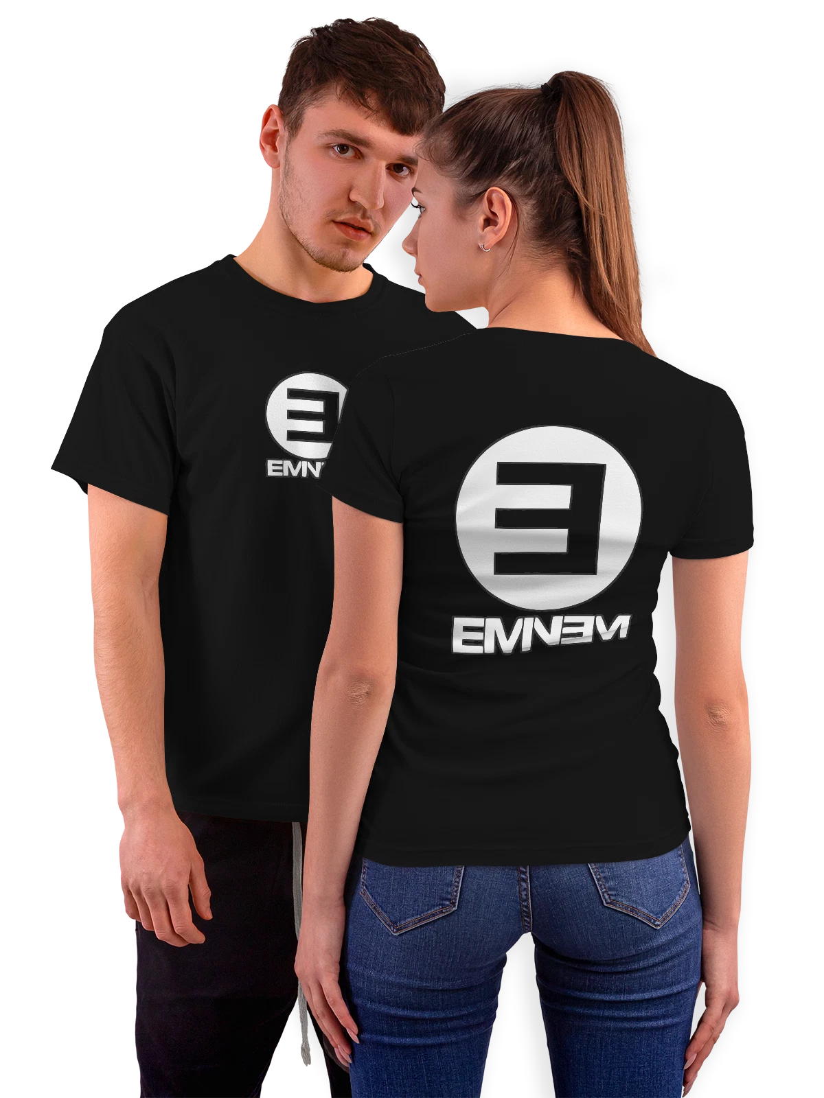 Футболка Eminem Эминем логотип чёрная с принтом на спине — песня — Чёрная, фото 1