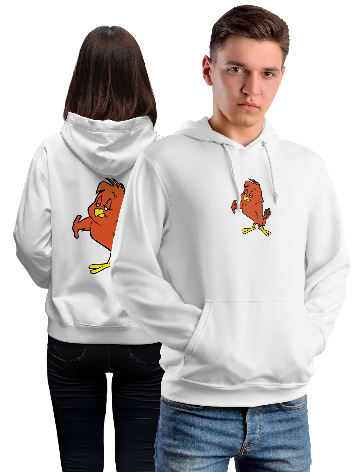 Худи Шоу Луни Тюнз Хенери Хоук белое с принтом — Daffy Duck — Белая, фото 1