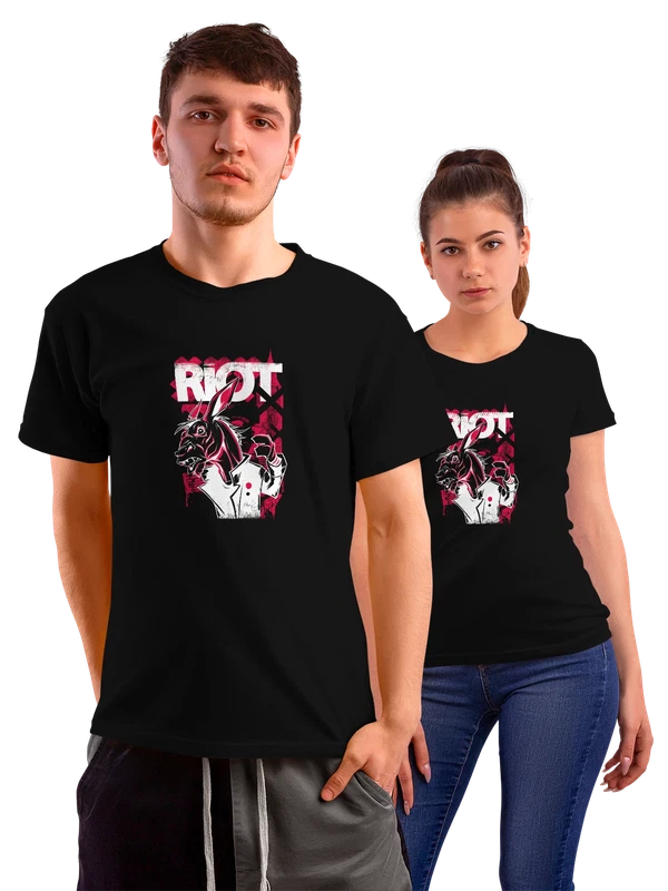 Футболка с ослом riot — Чёрная, фото 1