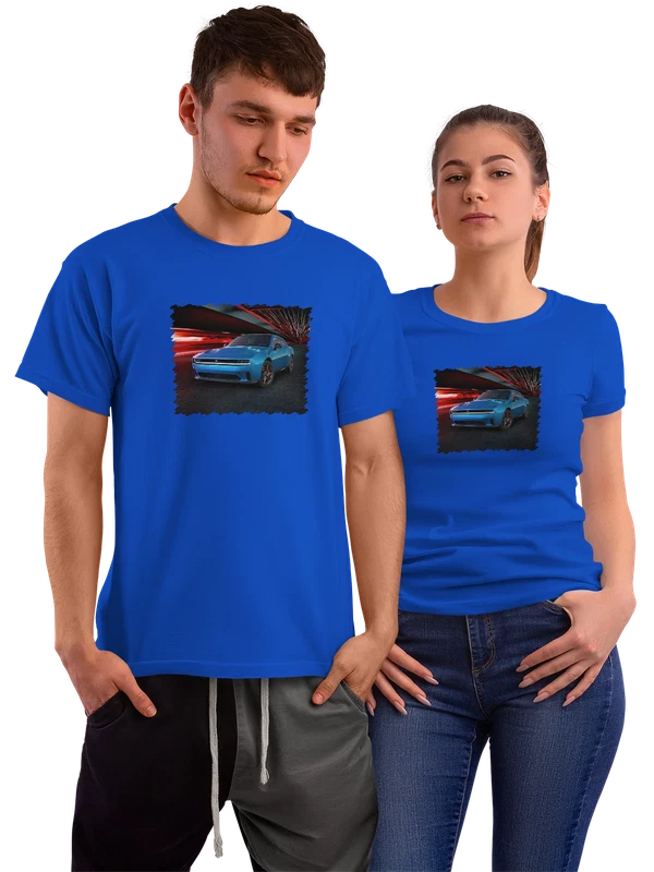 Футболка Dodge Charger Daytona Scat Pack Темный фон — Синяя, фото 1