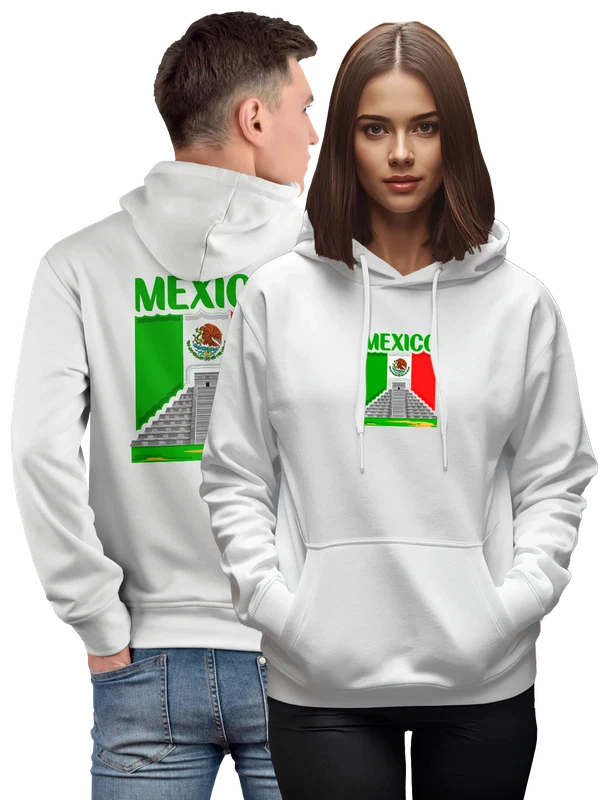 Худи с флагом Мексики Чичен Ица — Белая, фото 1