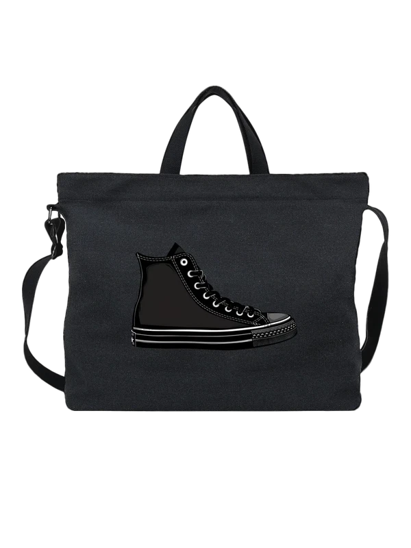 Сумка черные высокие кеды Converse All Star — Чёрная, фото 1