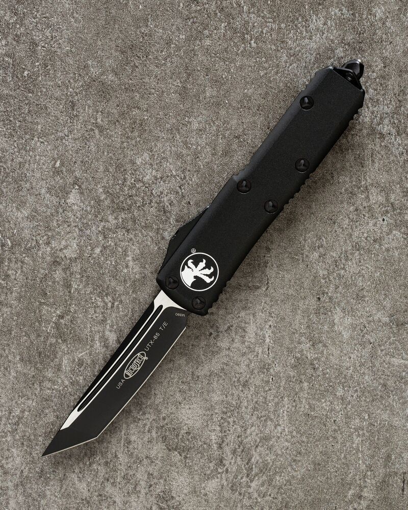 Автоматический складной нож Steelbro UTX-85 T/E Tanto Black Tactical Standard VG10 (233-1T) (черный) фронталка/выкидуха