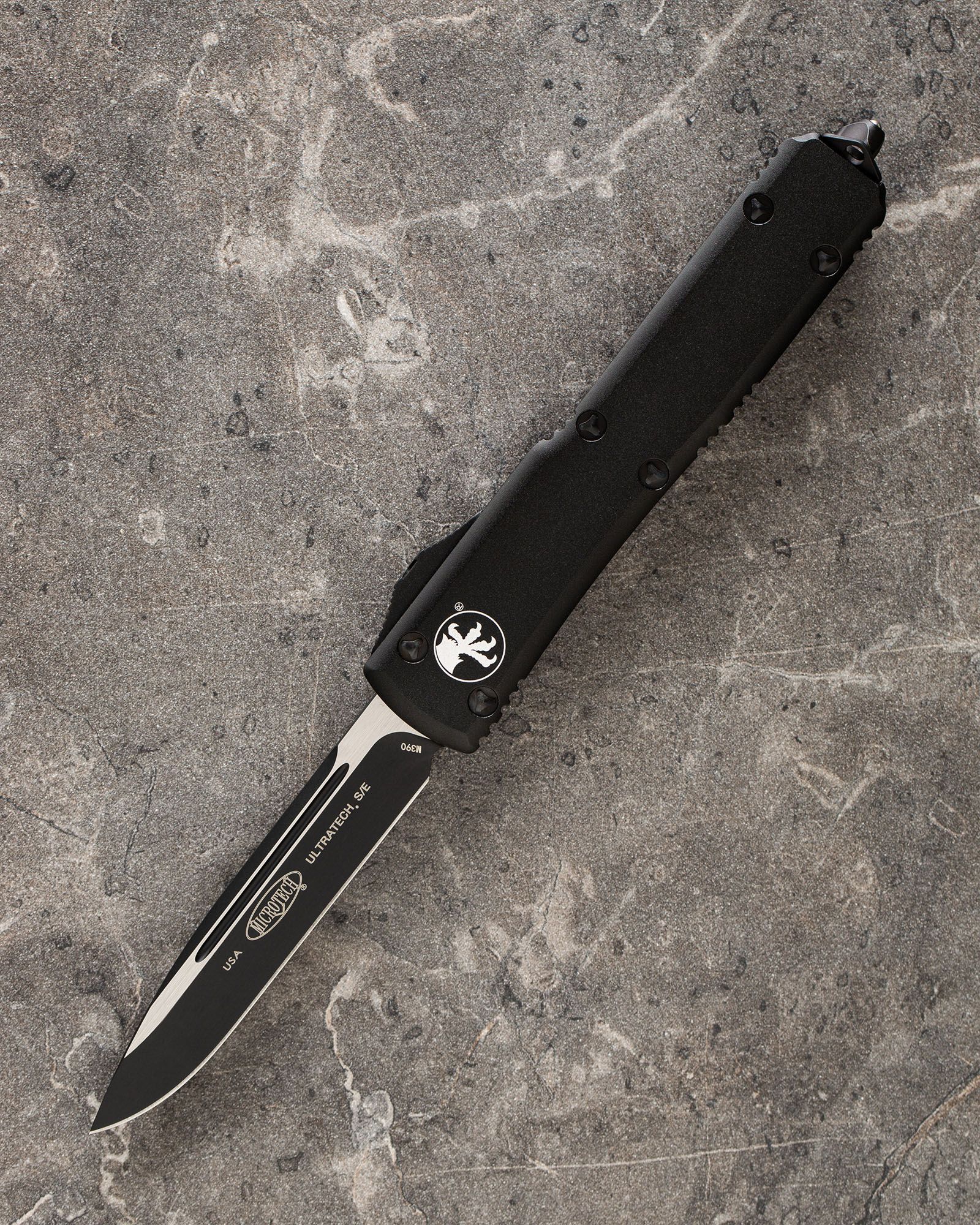 Автоматический складной нож Microtech Ultratech S/E Black Standart 121-1T (черный) фронталка/выкидуха