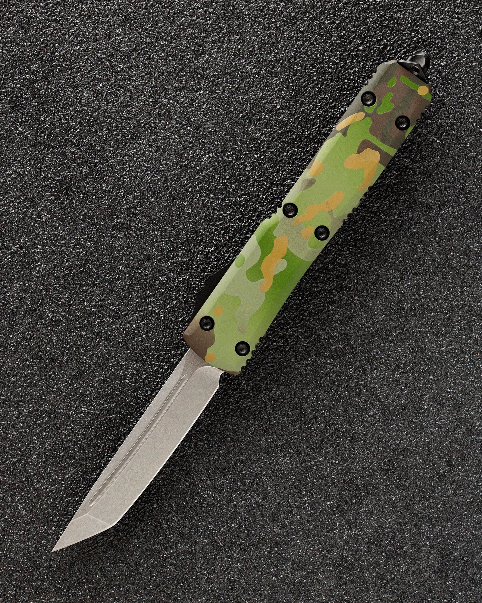 Автоматический складной нож SteelBro Ultratech T/E Tanto Tropic CAMO VG-10 123-10TRPCS (зеленый-камуфляж)