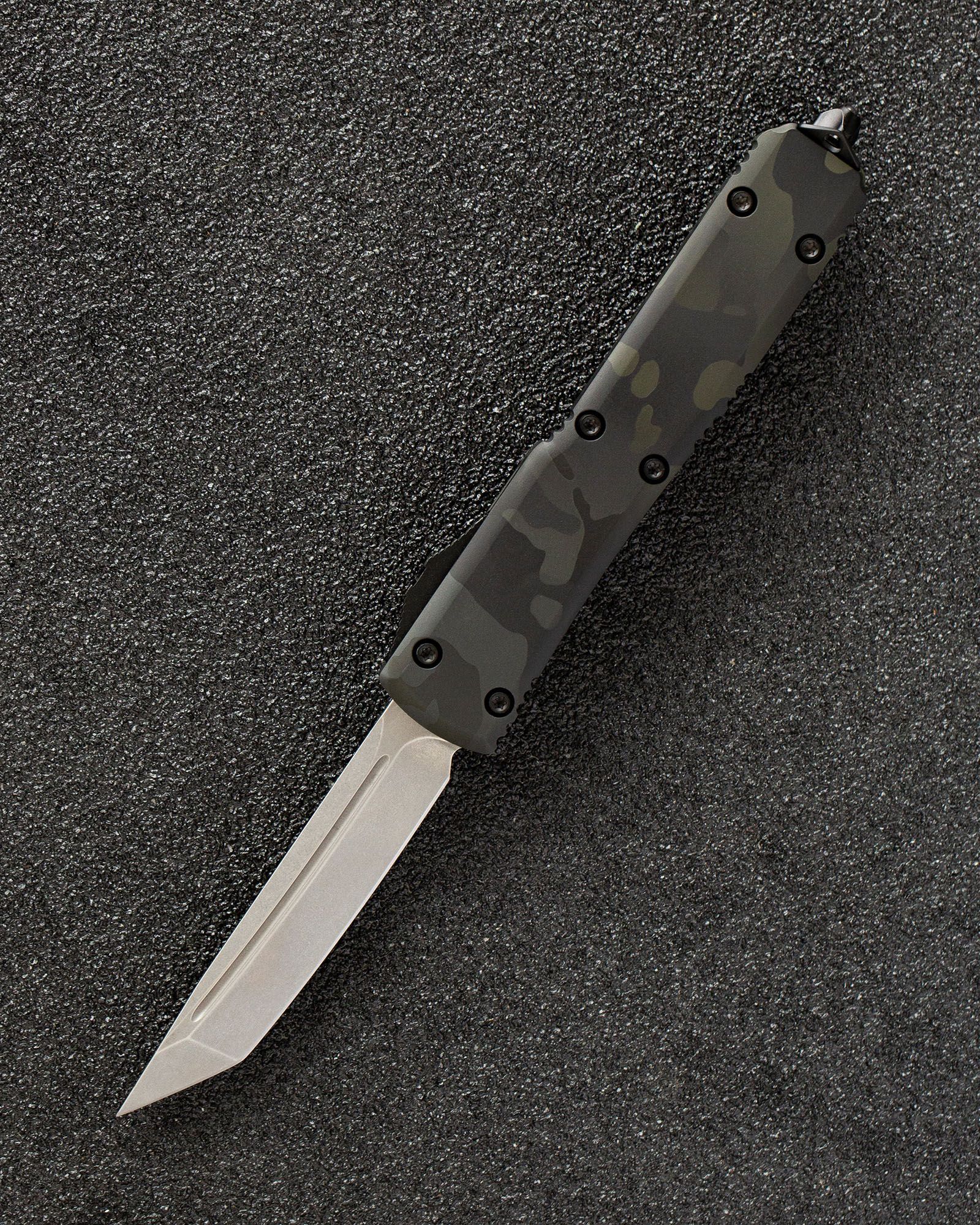 Автоматический складной нож SteelBro Ultratech T/E Tanto Black CAMO VG-10 123-10BKCS (черный-камуфляж)