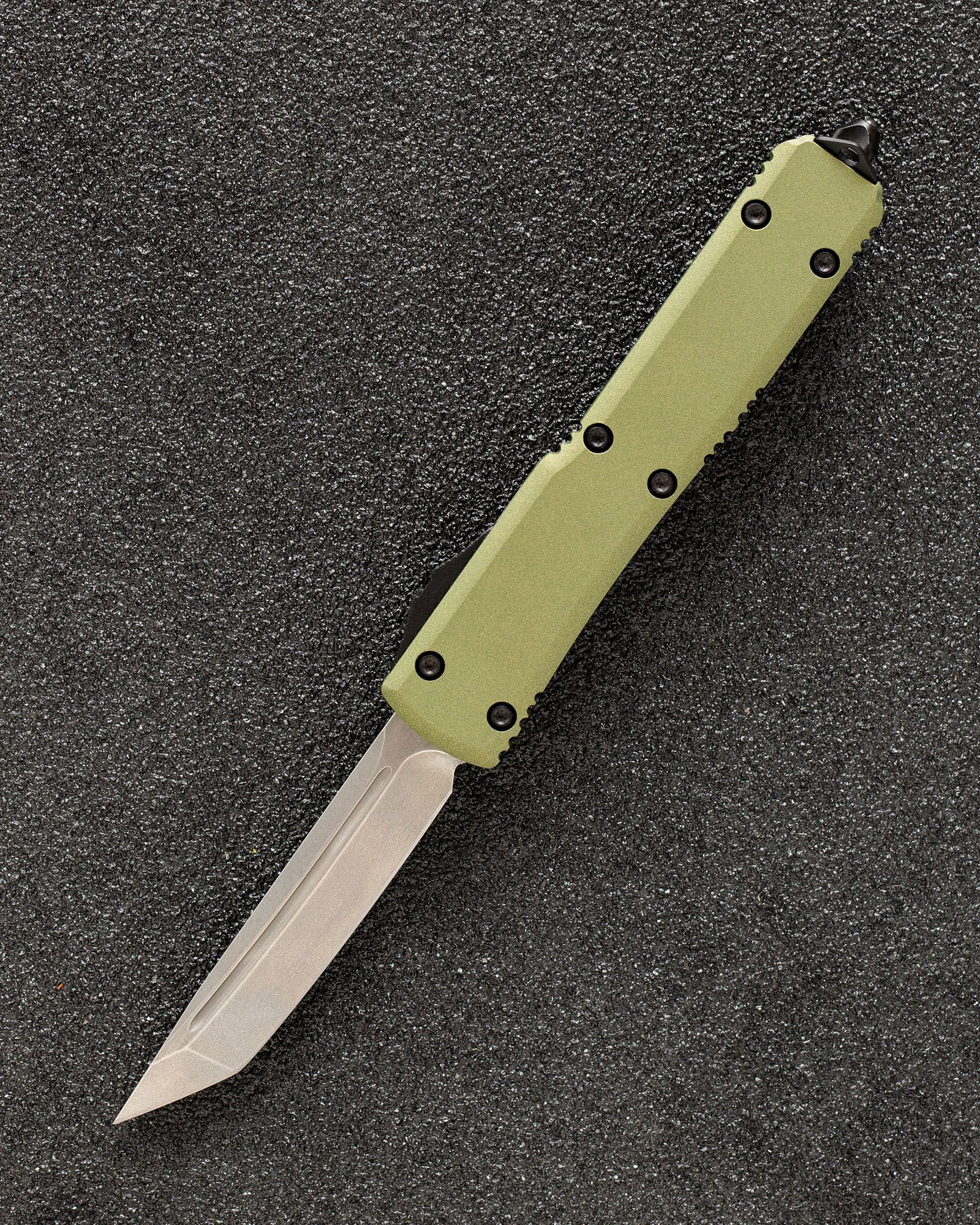 Автоматический складной нож SteelBro Ultratech T/E Tanto Cerakote Crocodile VG-10 123-10CROCS (зеленый-металик)