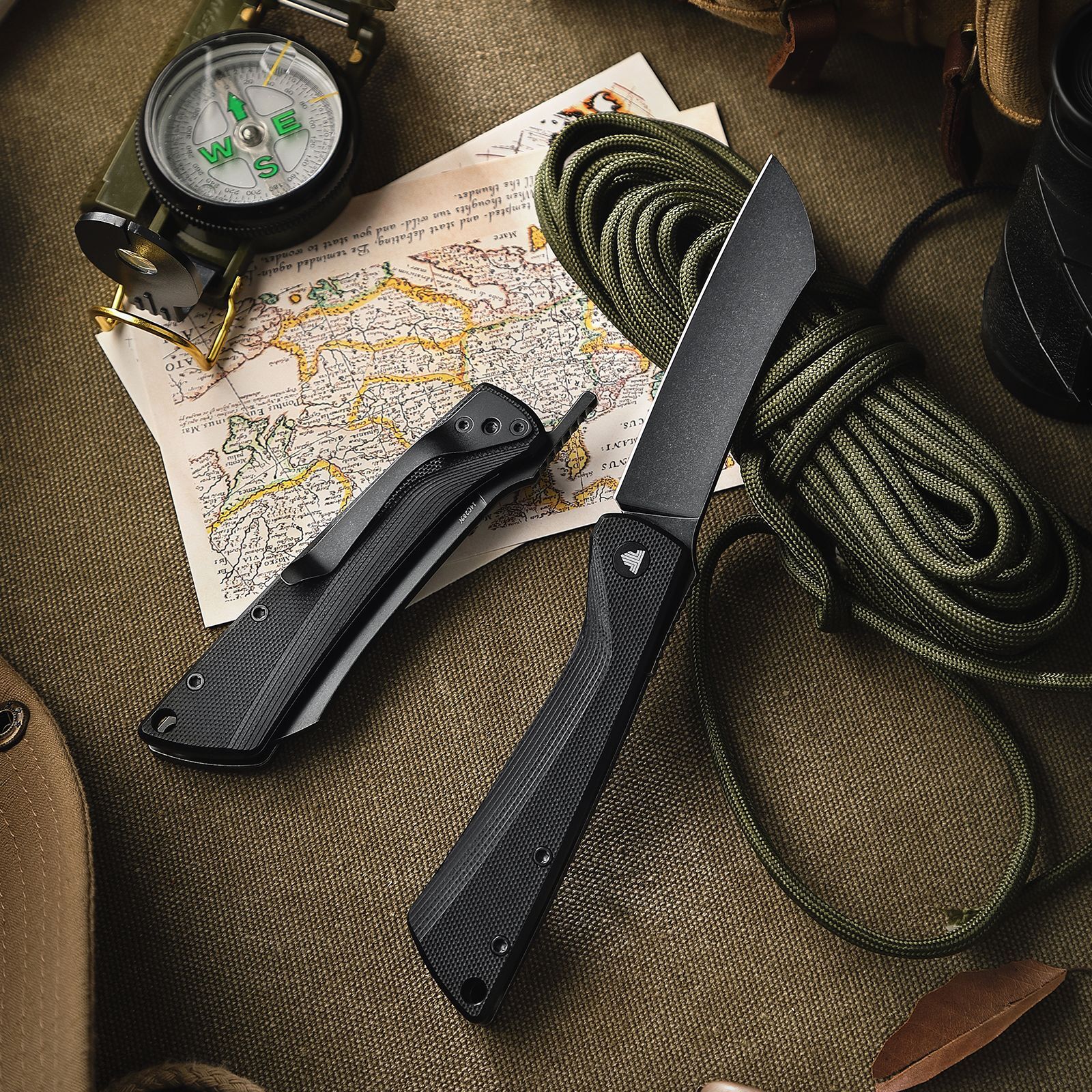 Складной туристический нож TRIVISA Norma-03B Higonokami клинок 14C28N рукоять G10 (черный-черный)