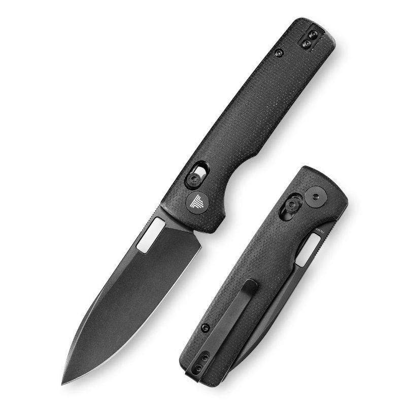 Складной туристический нож TRIVISA Sabretooth-BM клинок 14C28N рукоять микарта (черный-черный)