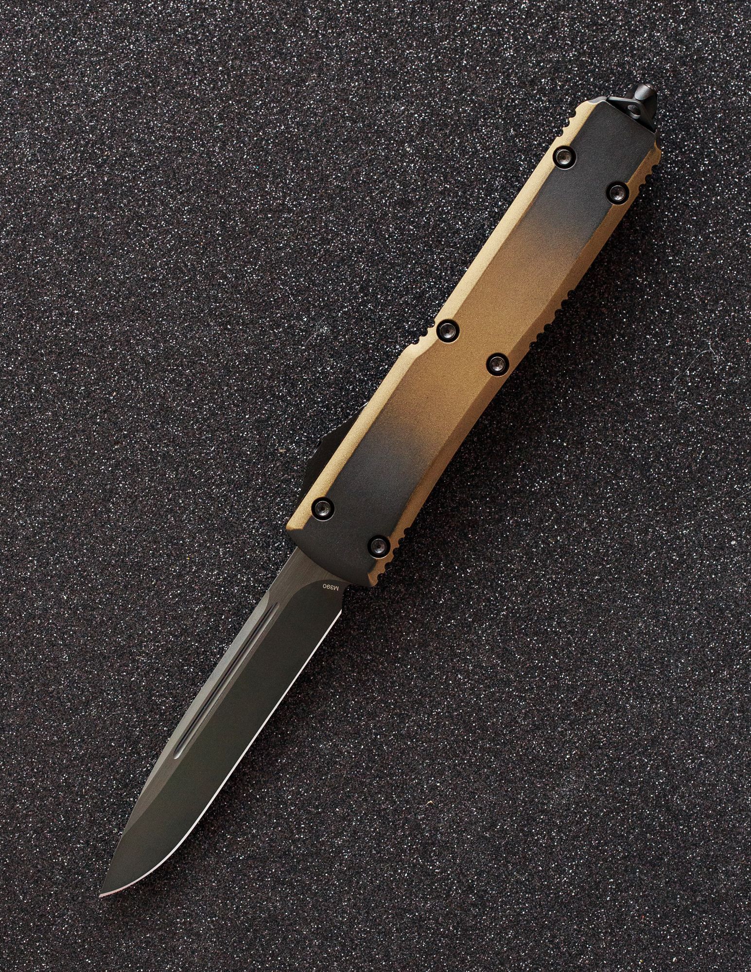 Автоматический складной нож SteelBro Ultratech S/E Tanto Cerakote Black Cherry M390 121-1BKMDBRZCS (бронзовый-черный)