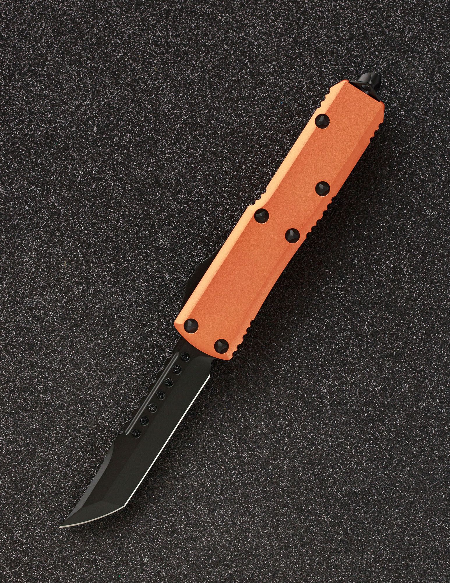 Автоматический складной нож SteelBro UTX-85 Hellhound Black VG-10 719-1OR (оранжевый) фронталка/выкидуха